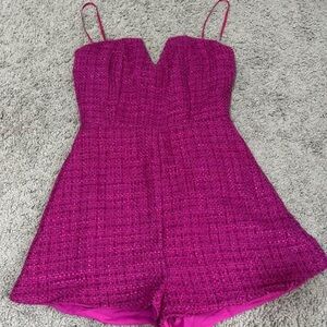 Pink Tweed Romper